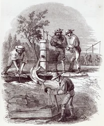 Rivierbedding claim op de Turon, uit 